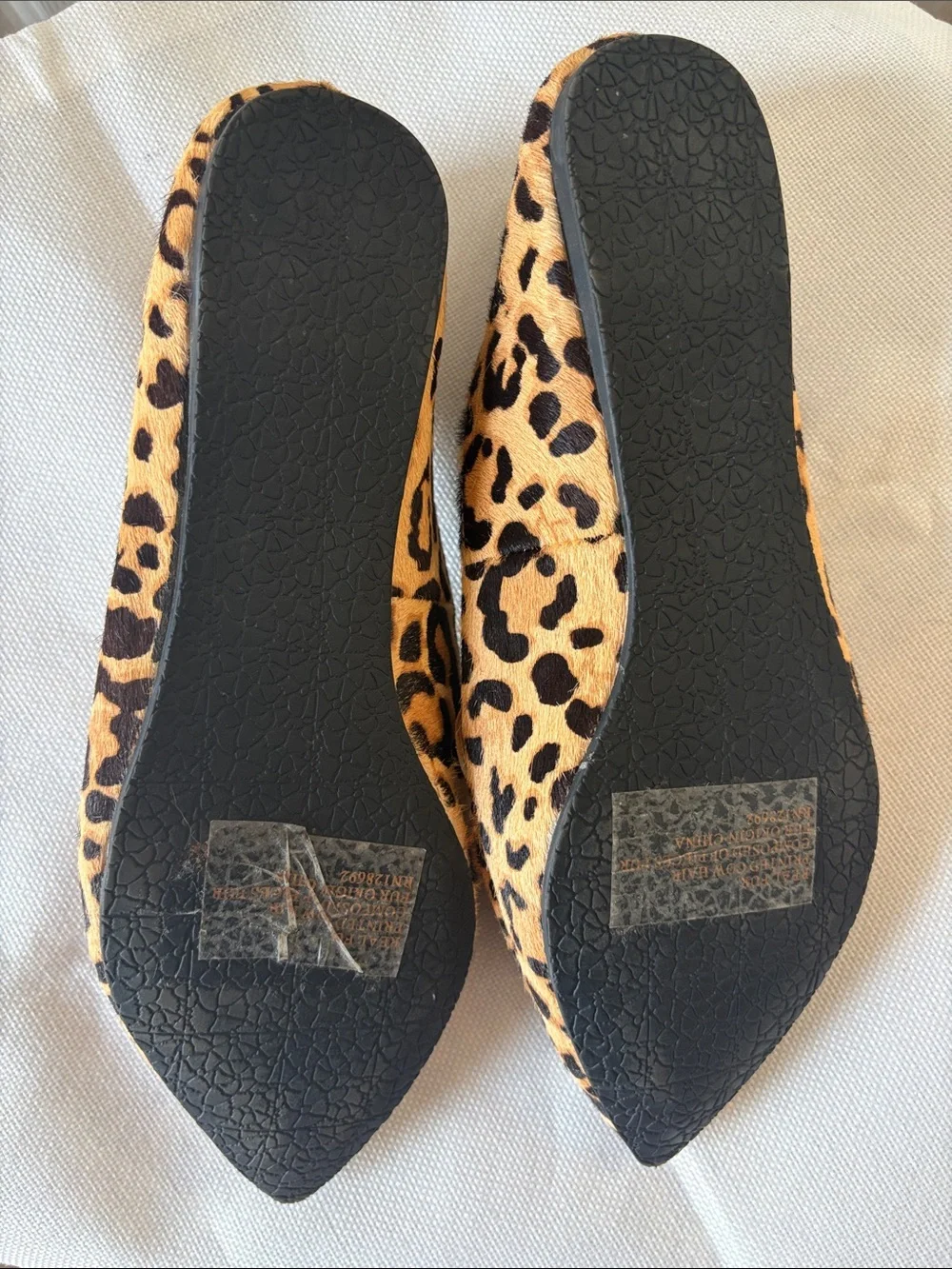 Steve Madden Leopard Print Pointed Toe Flats - Tan & Black Womens size 7.5